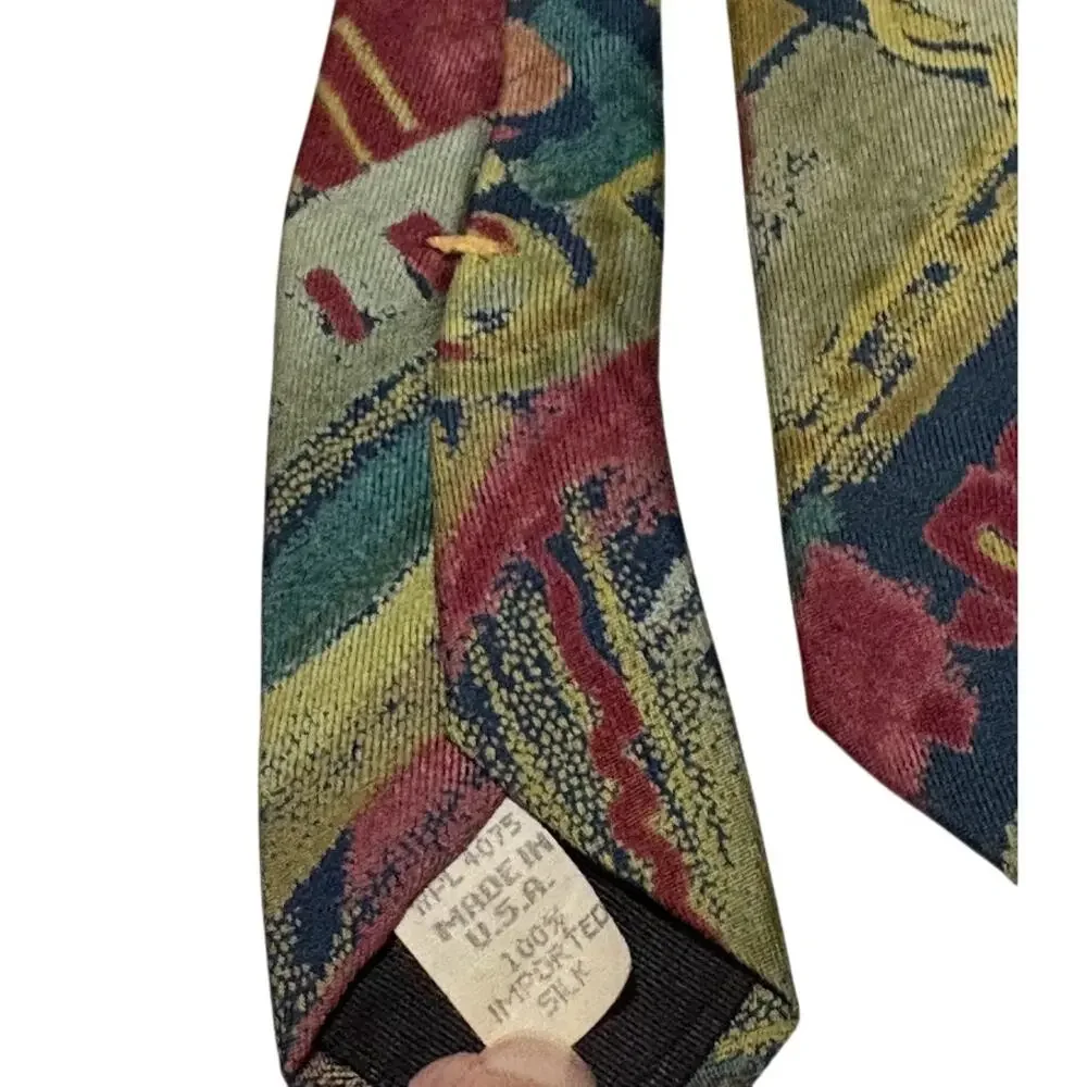 Vintage‎ Oscar de la Renta 100% Silk Abstract Print Tie